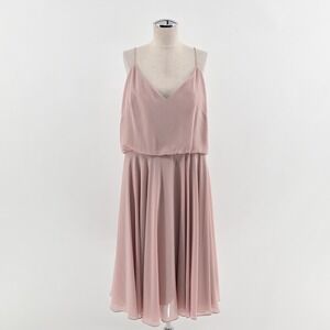 Jenny Yoo Collection Chiffon Dress Womens Size 16 Pink Romantic Sleeveless Party